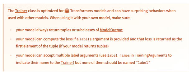 Huggingface warning about Trainer class